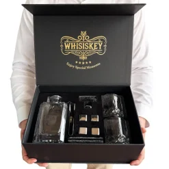 Zestaw do Whisky z Grawerem Premium - Prezent dla Faceta Taty Męża Dziadka Szefa Chłopaka na Święta Urodziny