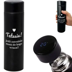 Zestaw Kubek Termiczny + Zawieszka Tatusiu Jedź Ostrożnie - Prezent dla Taty na Dzień Ojca Święta
