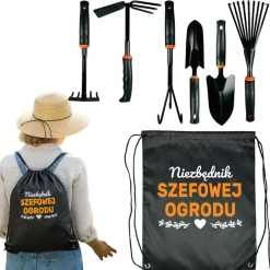 Zestaw Narzędzi Ogrodowych + Plecak Niezbędnik Szefowej Ogrodu - Prezent dla Mamy Babci Żony na Dzień Matki Święta Urodziny