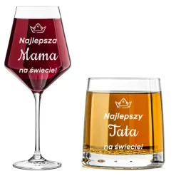 Zestaw prezent dla Rodziców na Święta Rocznicę Ślub - kieliszek + szklanka