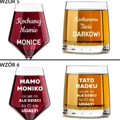 Zestaw prezent dla Rodziców na Święta z Grawerem - kieliszek + szklanka