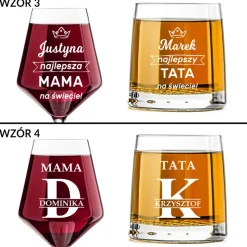 Zestaw prezent dla Rodziców na Święta z Grawerem - kieliszek + szklanka