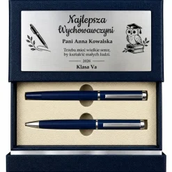 Zestaw Prezentowy dla Nauczyciela Pióro + Długopis - Prezent na Dzień Nauczyciela dla Wychowawcy