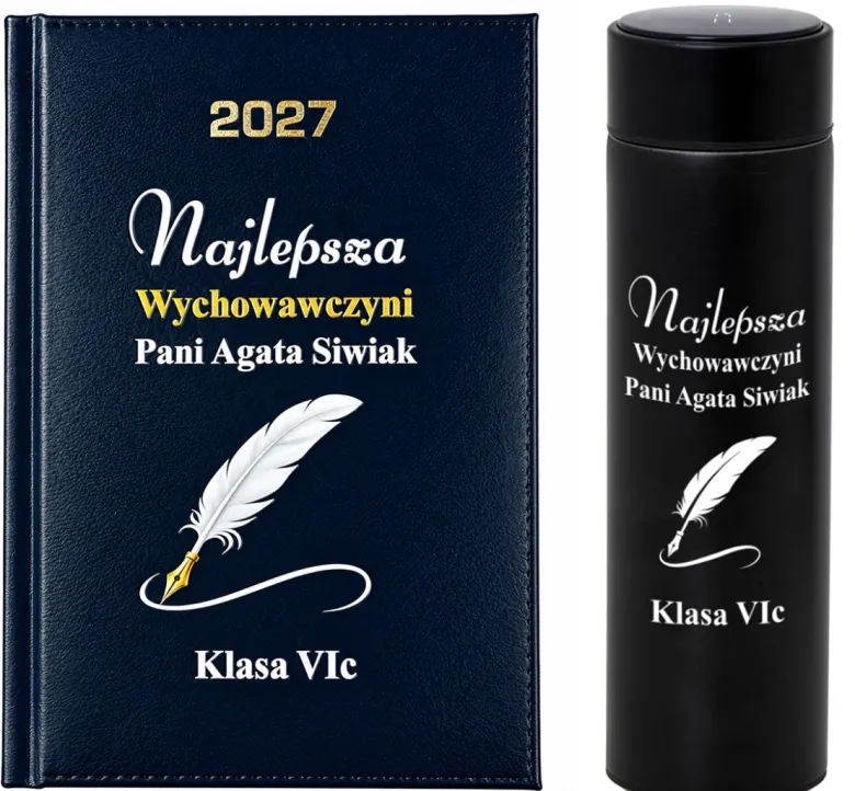 Zestaw Prezentowy dla Nauczyciela Kubek Termiczny + Kalendarz - Prezent na Dzień Nauczyciela dla Wychowawcy