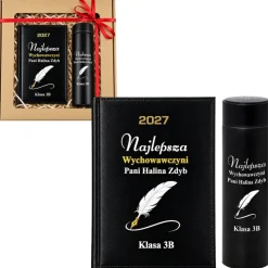 Zestaw Prezentowy dla Nauczyciela Wychowawcy Kalendarz + Kubek Termiczny - Prezent na Dzień Nauczyciela