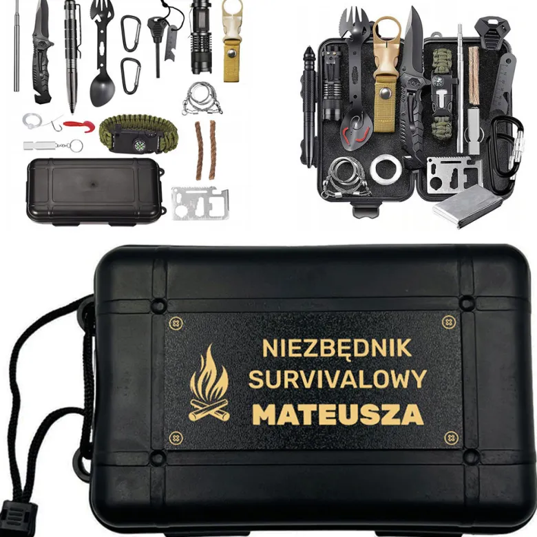 Zestaw Survivalowy - prezent dla żołnierza myśliwego na urodziny święta