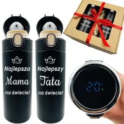 Zestaw 2x Kubek Termiczny z Grawerem - Prezent dla Rodziców Mamy i Taty na święta rocznicę